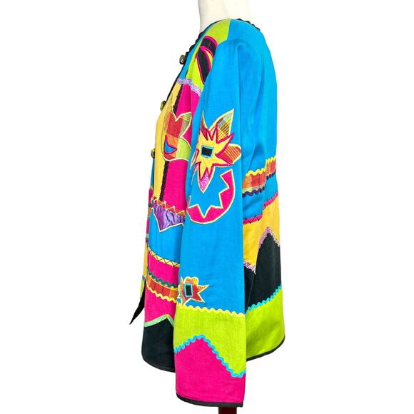 Vintage Draper's & Damon's Womens Size M Embroidered Patchwork Jacket Blazer - Picture 10 of 15